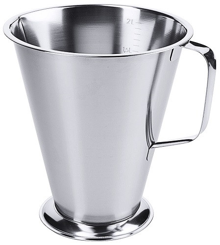 Contacto Messbecher 2L mit Fuß Edelstahl 18/10