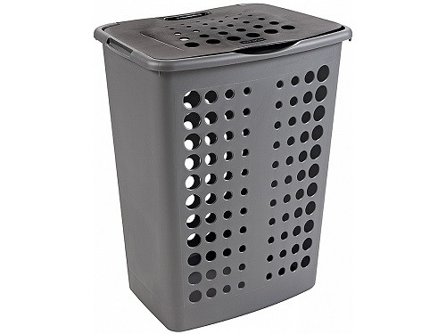 Curver Wäschebox "Victor" 60 Liter, 45,4x34,1x57,1 cm, Weiß/Beere
