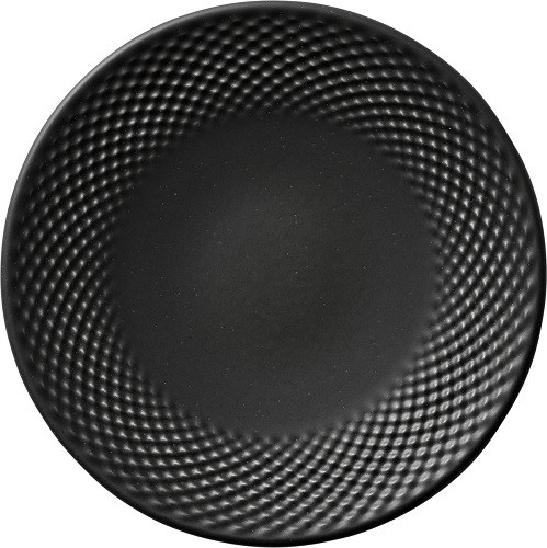 Teller flach rund coup Relief PINE_coal 17cm